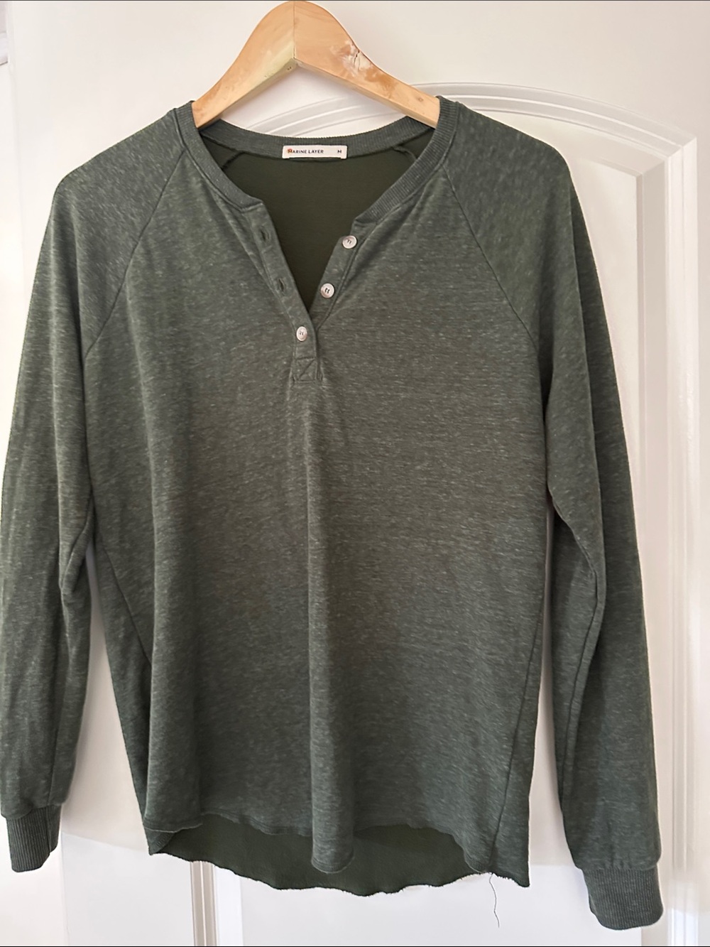 Marine Layer Olive Green Henley Shirt